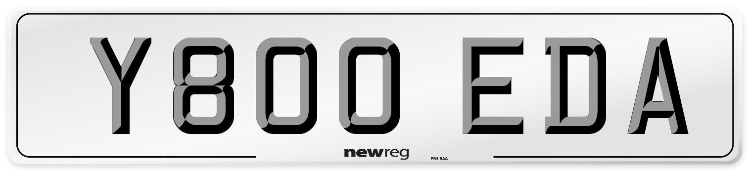 Y800 EDA Number Plate from New Reg